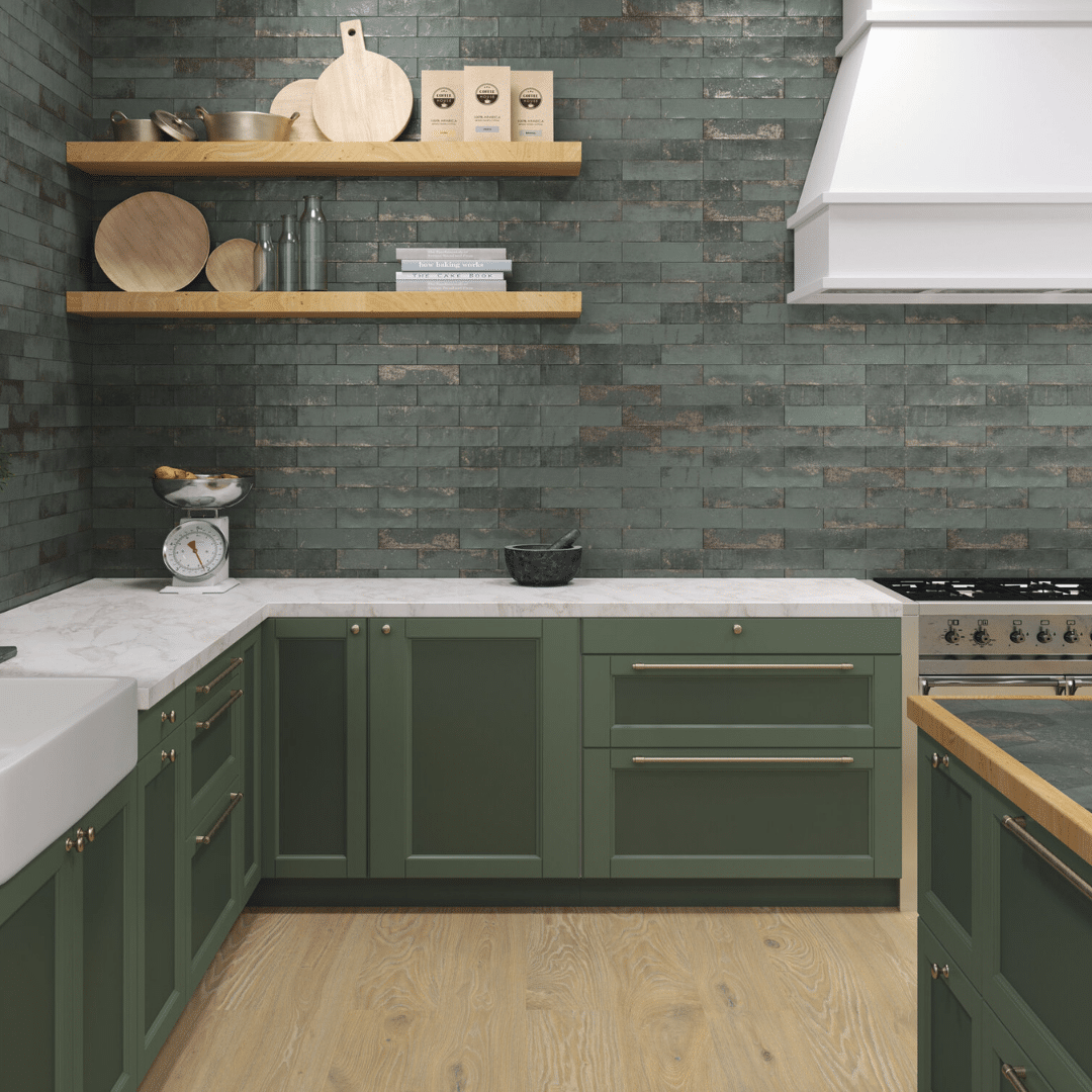 Metallic effect wall tiles