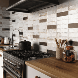 Metallic effect wall tiles