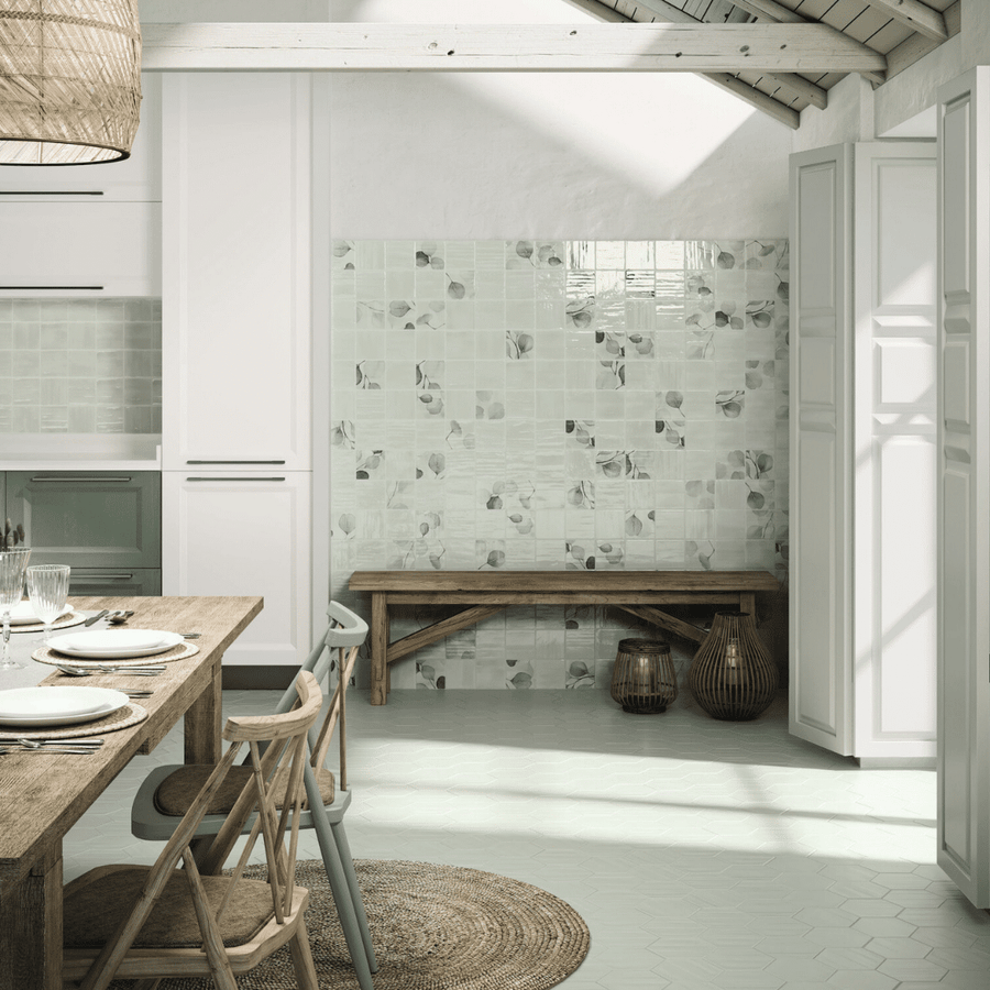 Glossy aqua ceramic tiles for stylish walls