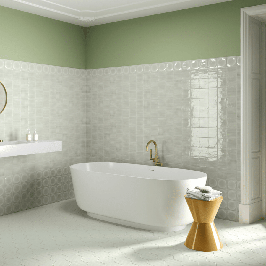 Elegant ceramic wall tiles in aqua colour
