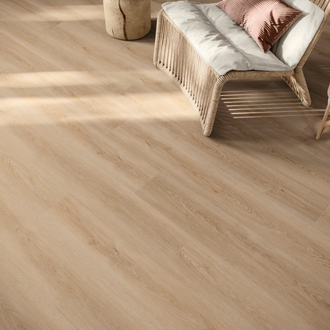 Brown plank style SPC tiles with wood effect finish