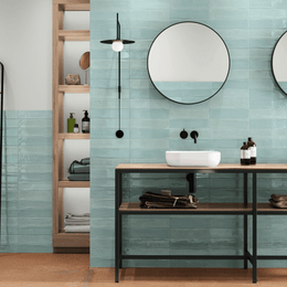 Durable glossy ceramic light green wall tiles