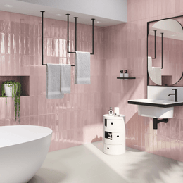 Durable glossy ceramic pink wall tiles design