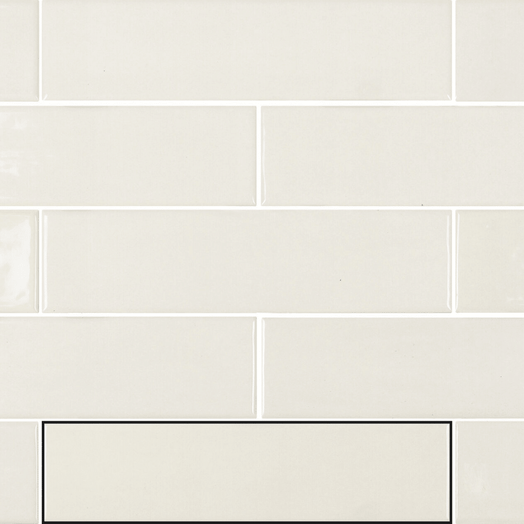 Glossy ceramic metro effect Muddey White tiles