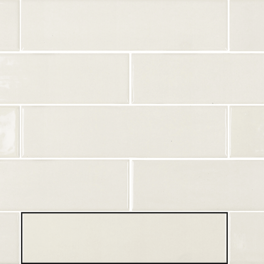 Glossy ceramic metro effect Muddey White tiles