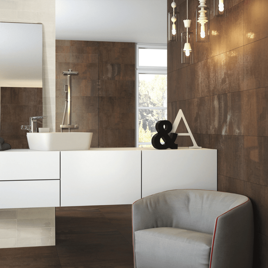 Durable glossy ceramic tiles for white wall decor