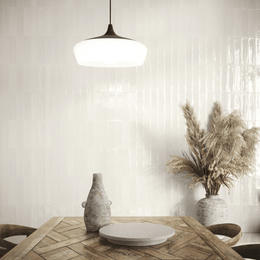 Muddey White glossy ceramic metro wall tiles