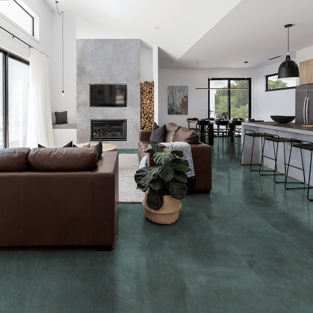 Large format Magnetic Emerald metallic porcelain tiles