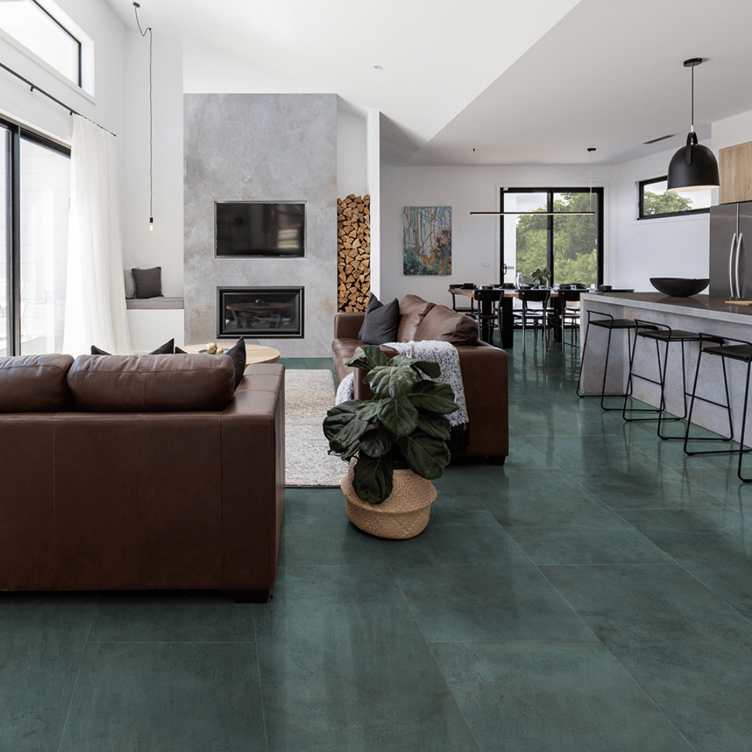 Large format Magnetic Emerald metallic porcelain tiles