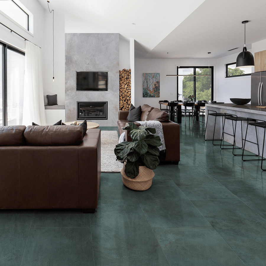 Large format Magnetic Emerald metallic porcelain tiles