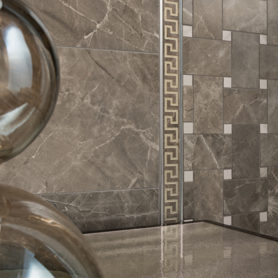Brown marble effect ceramic tiles with polished surface finish