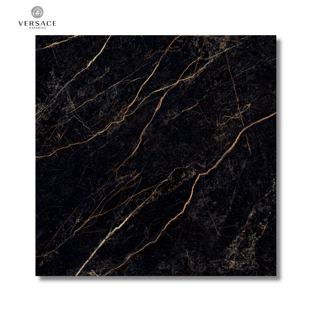 Marble Nero black ceramic polished wall and floor tiles