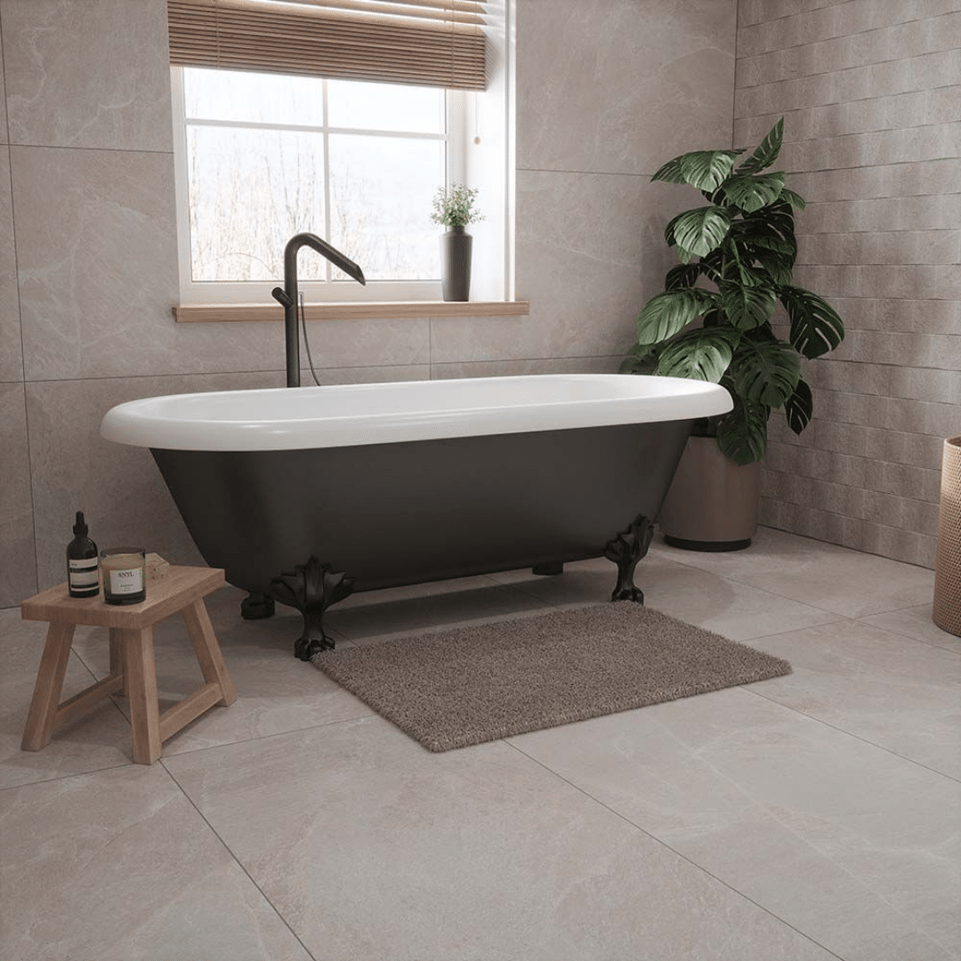 Elegant stone porcelain tile for hallway bathroom styling