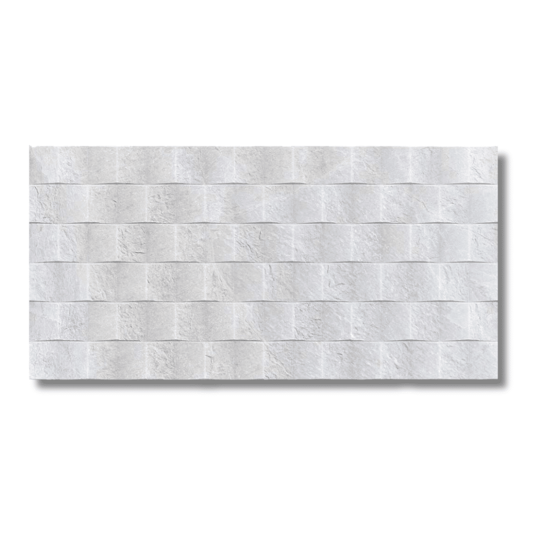 Matt stone effect Masaya White porcelain indoor tile