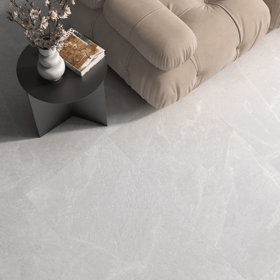 Masaya White lappato porcelain stone effect wall and floor tile