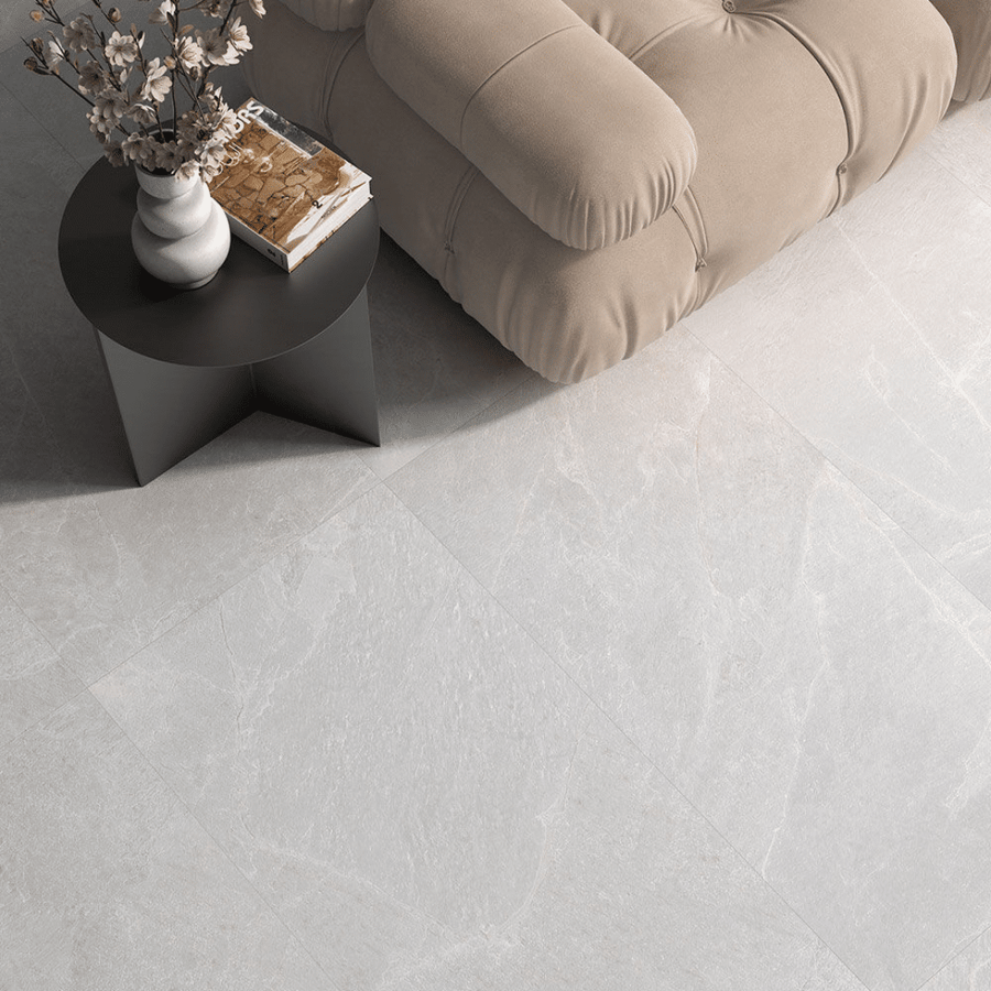 Masaya White lappato porcelain stone effect wall and floor tile