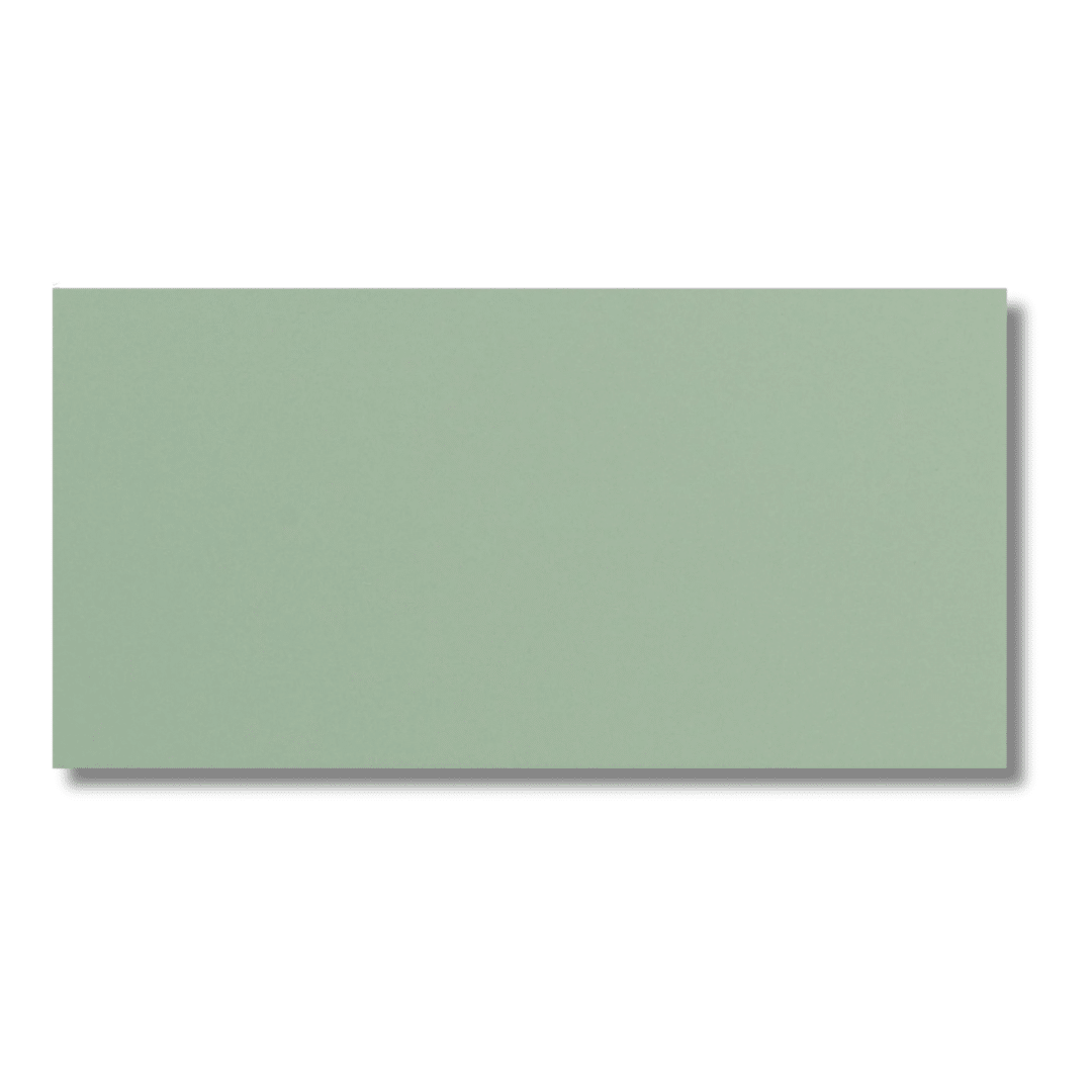 Green ceramic metro effect tiles featuring soft matt texture