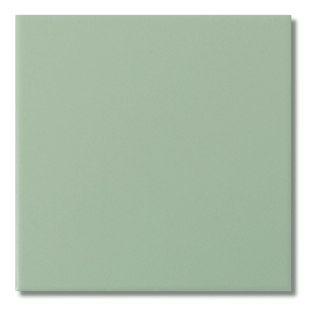 Green ceramic wall tiles with smooth matt surface