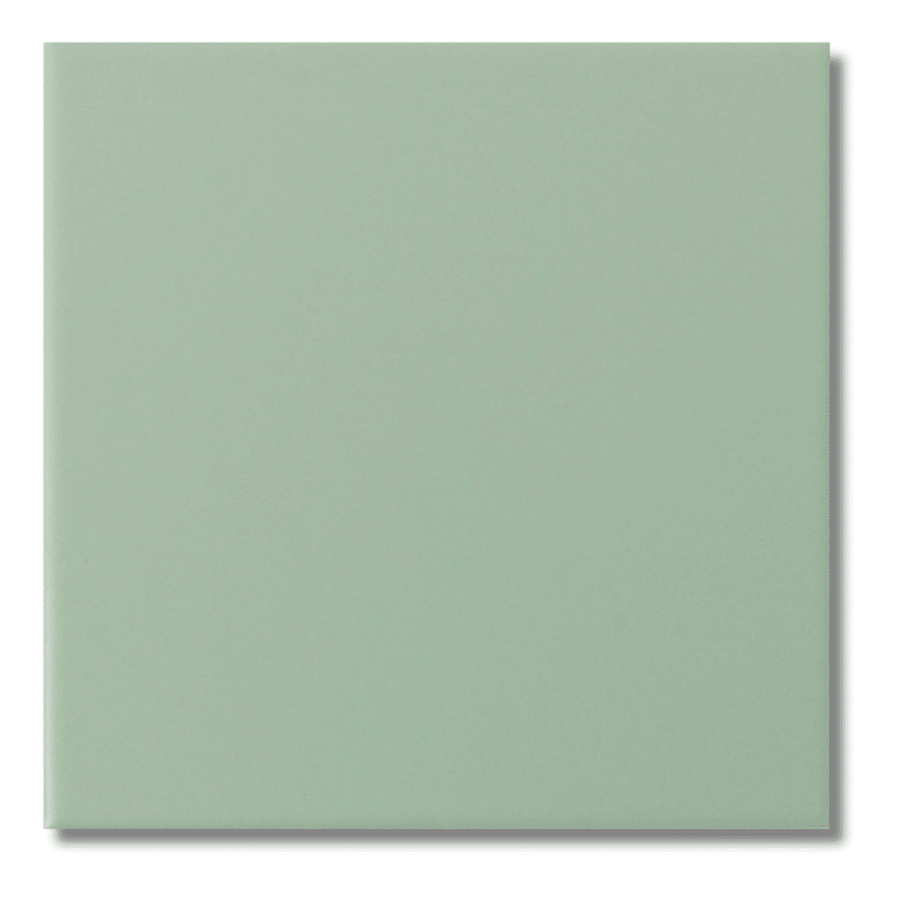 Green ceramic wall tiles with smooth matt surface