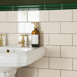 Cream ceramic wall tiles with smooth matt texture