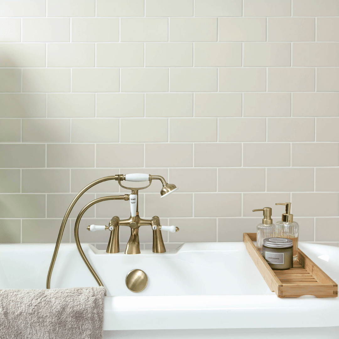 Elegant cream ceramic tiles featuring subtle matt surface