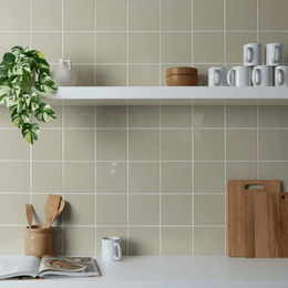 Gloss finish beige ceramic wall tile for interiors