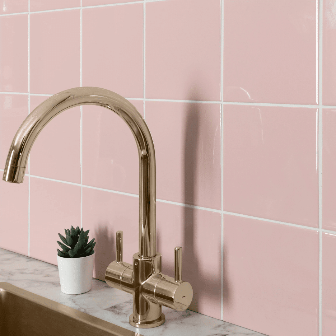 Monocolour Rosa Pink ceramic gloss wall square tile