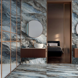 Mystic Ocean porcelain tile modern bathroom wall design