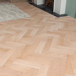 Yardley Natural Oak Herringbone Flooring in a room setting