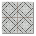 Patterned grey ceramic tiles with soft matt finish