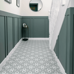 Nkr Tulip Sage Green ceramic tiles with patterned matt finish