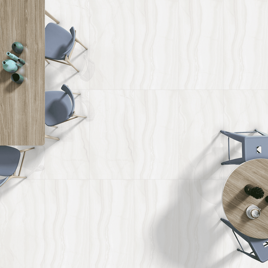 High shine porcelain wall tile Onice Bianco