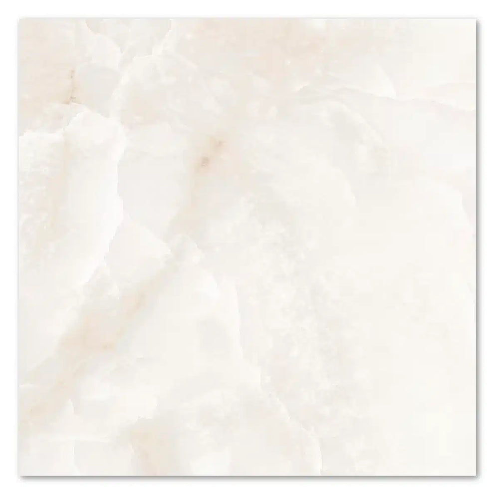 Rectified white porcelain tile with smooth matt finish in 1200x1200mm format