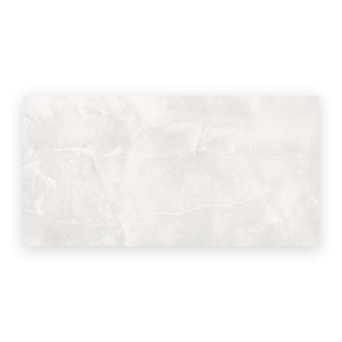Luxurious white onyx effect porcelain wall and floor finish