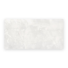 Luxurious white onyx effect porcelain wall and floor finish