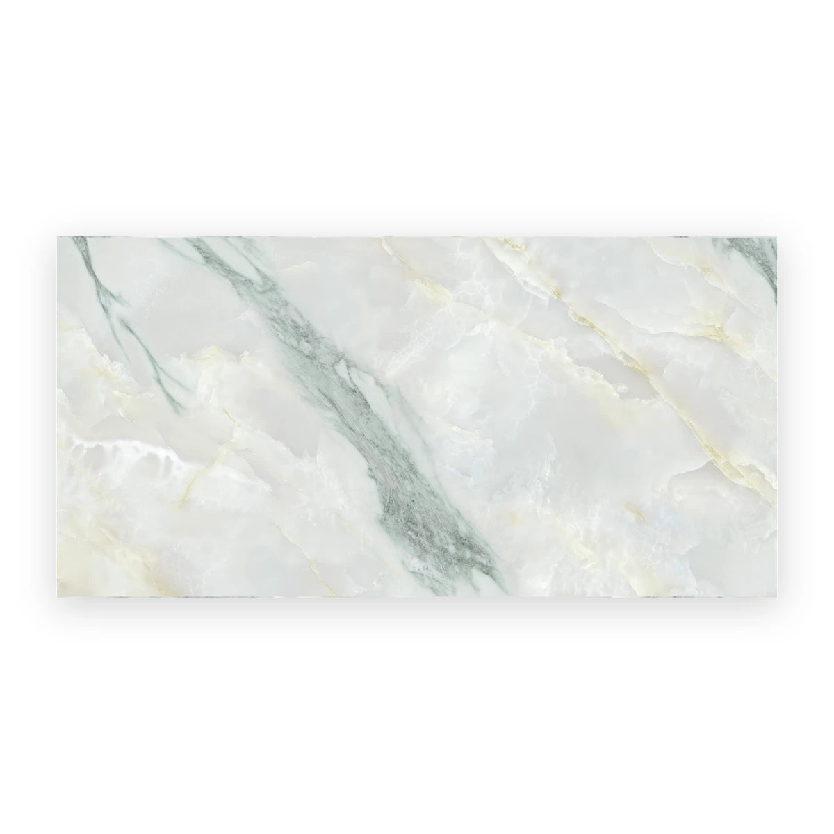 White polished porcelain onyx effect wall and floor tiles