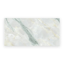 White polished porcelain onyx effect wall and floor tiles