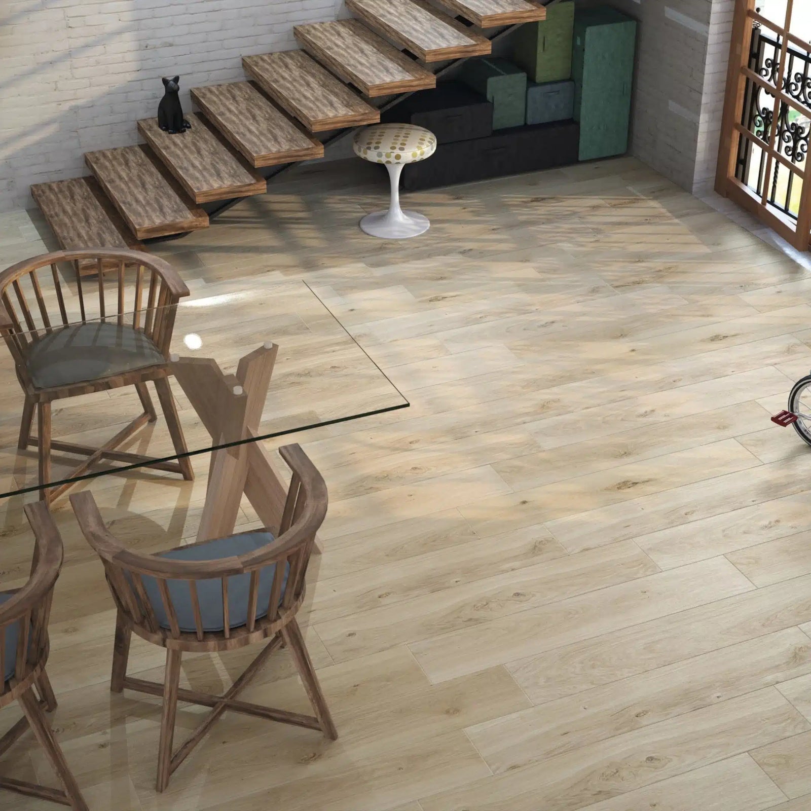 Oregon Haya Rect Wood Tile floor view