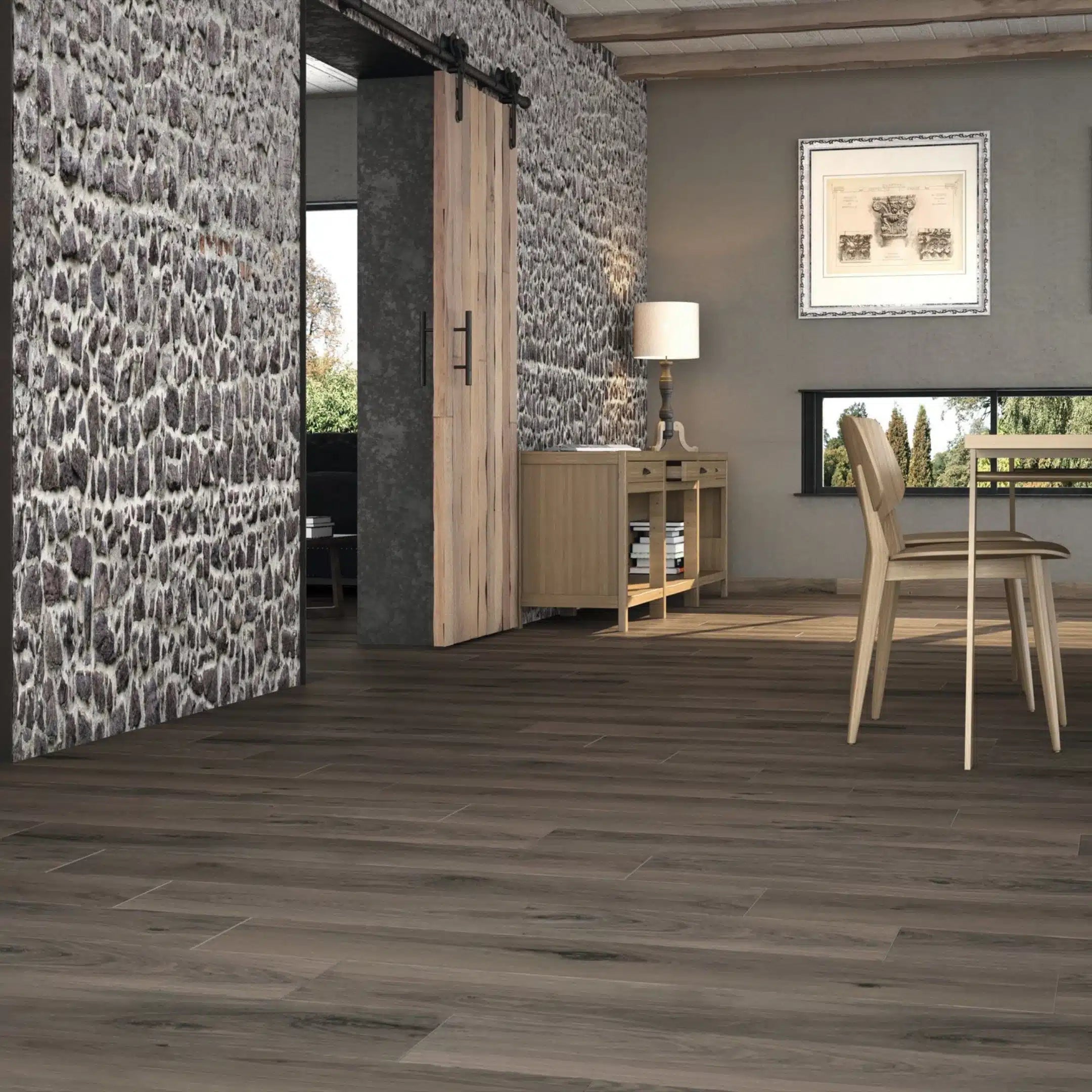 Oregon Wengue Rect wood Effect floor tile