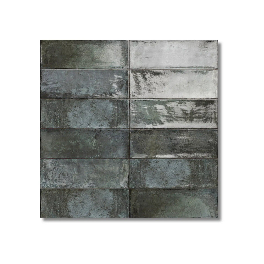 Oakham Blue ceramic wall tile 100x300 mm