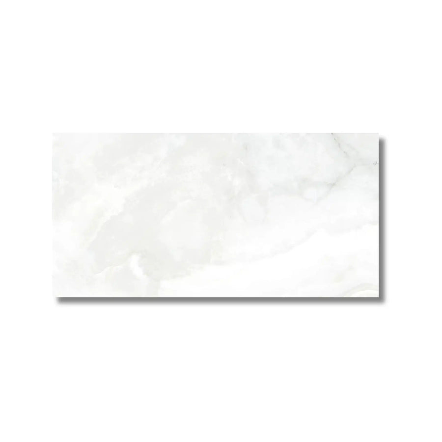 Oni White polished porcelain tile for floor and wall