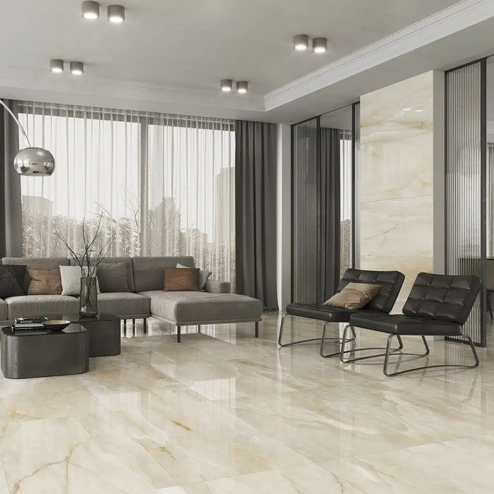 Onix Beige Matt Porcelain Tile 60x120 bathroom install