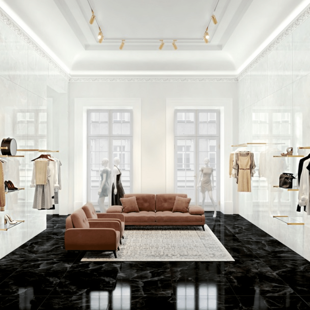 Luxurious Onyx White matt porcelain floor tiles