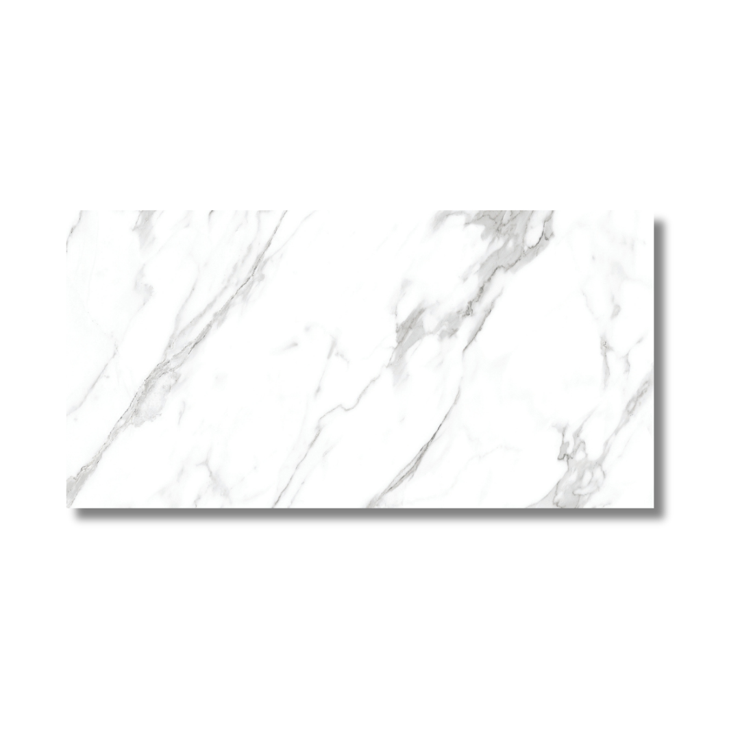 Modern interior wall and floor with marble effect porcelain tiles