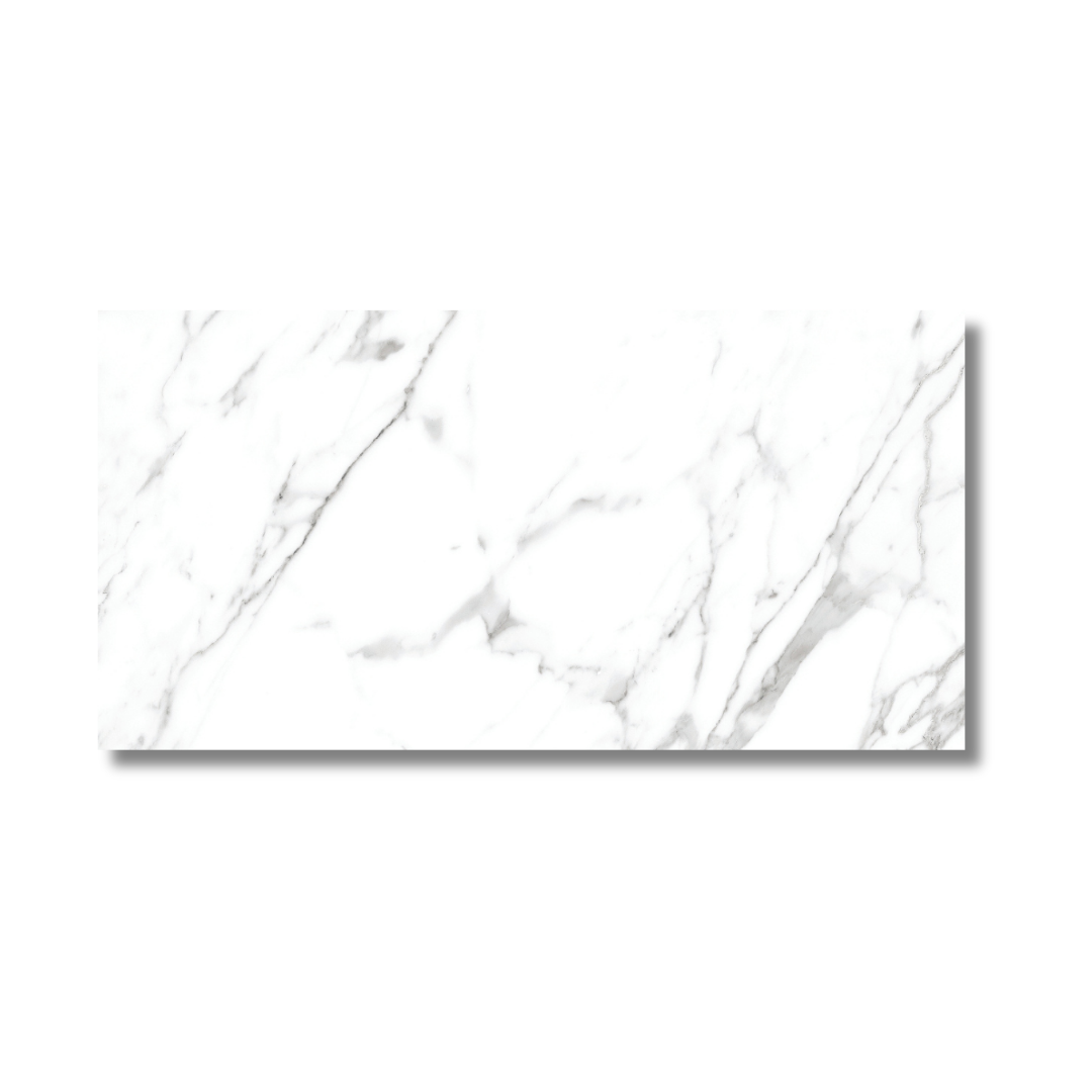 Kitchen interior wall and floor using marble effect porcelain tiles