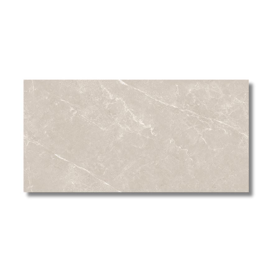 Grey porcelain marble effect tiles used on wall and floor