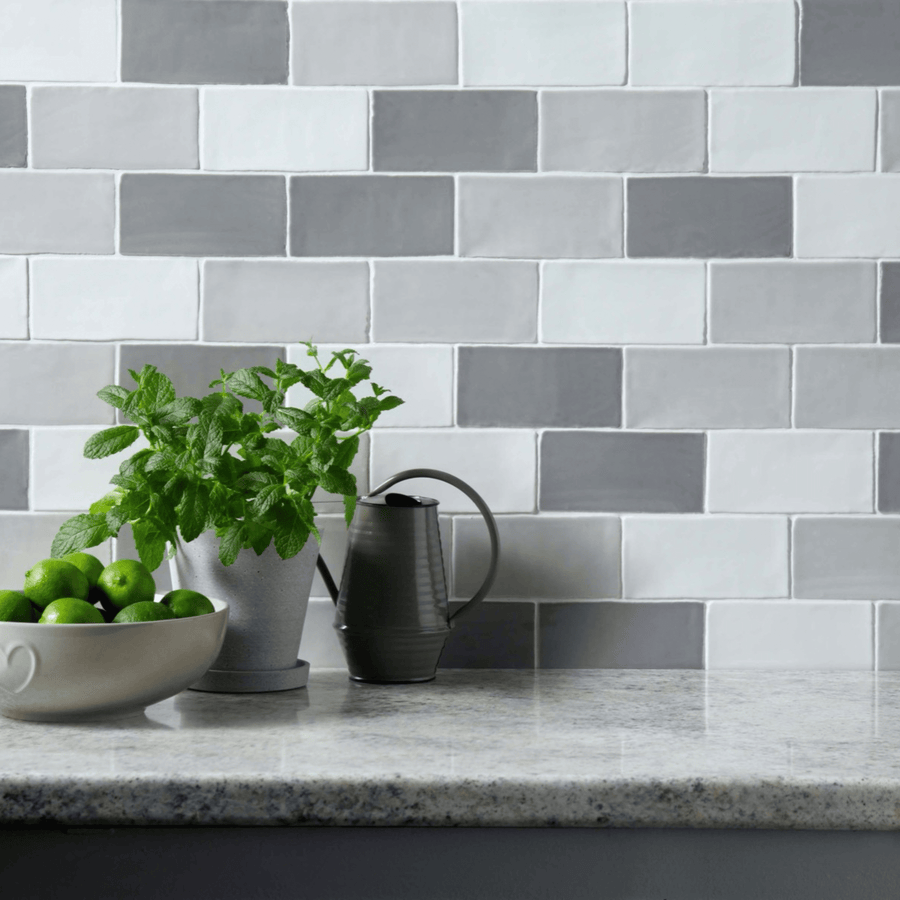 White gloss ceramic wall tile