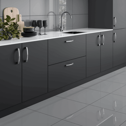 Glossy grey porcelain tile for walls