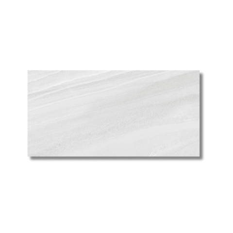 Polished porcelain tile in light grey