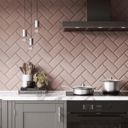 Pink 100x200mm metro tile